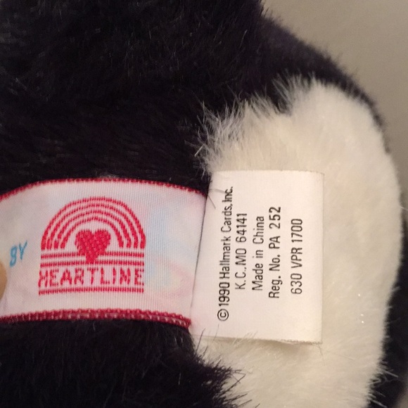 Hallmark Teddy Bear by HEARTLINE 1990 7” Black - Picture 5 of 8